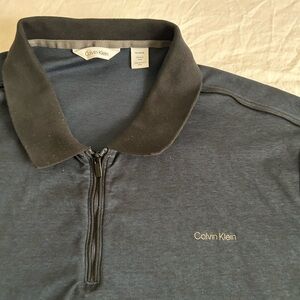 Calvin Klein Navy and Gray Polo